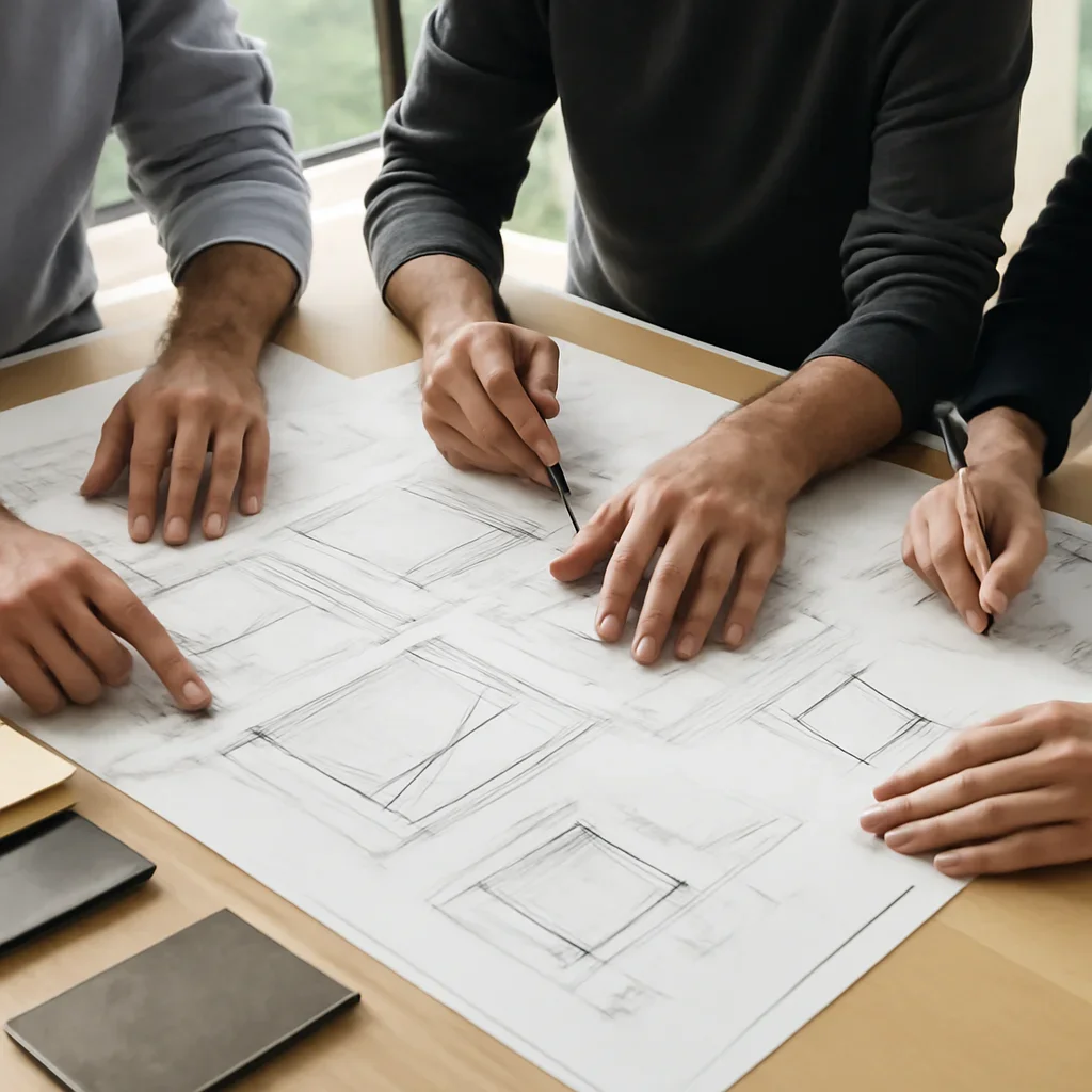 Design planning session for a Why Choose Metal Fabrications project
