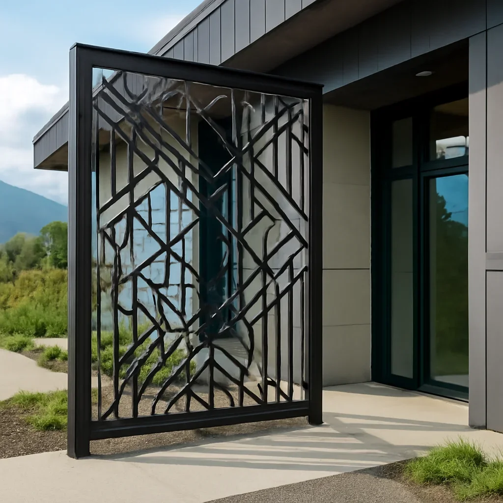 Installed custom architectural metalwork showcase for British Columbia project